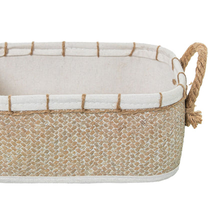 Set of Baskets Alexandra House Living 03826 White Brown wicker Rattan Natural Fibre (3 Units) Alexandra House Living