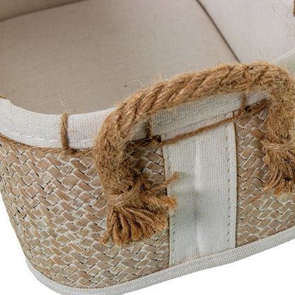 Set of Baskets Alexandra House Living 03826 White Brown wicker Rattan Natural Fibre (3 Units) Alexandra House Living