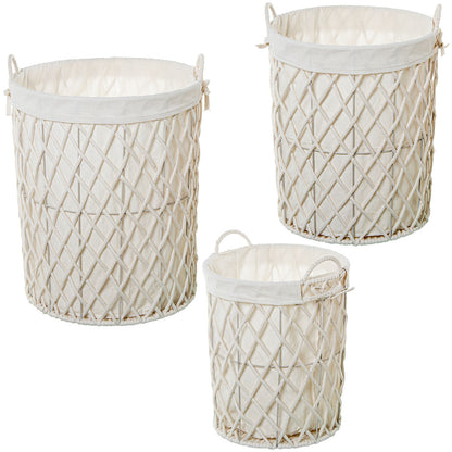 Set of Baskets Alexandra House Living 03854 White Wood Paper (3 Units)