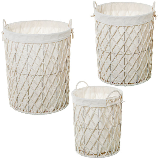 Set of Baskets Alexandra House Living 03854 White Wood Paper (3 Units)