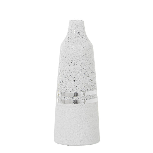 Vase Alexandra House Living White Silver Ceramic 11 x 32 cm Alexandra House Living