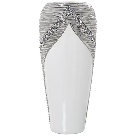 Vase Alexandra House Living White Champagne Ceramic Shiny 18 x 17 x 37 cm Alexandra House Living