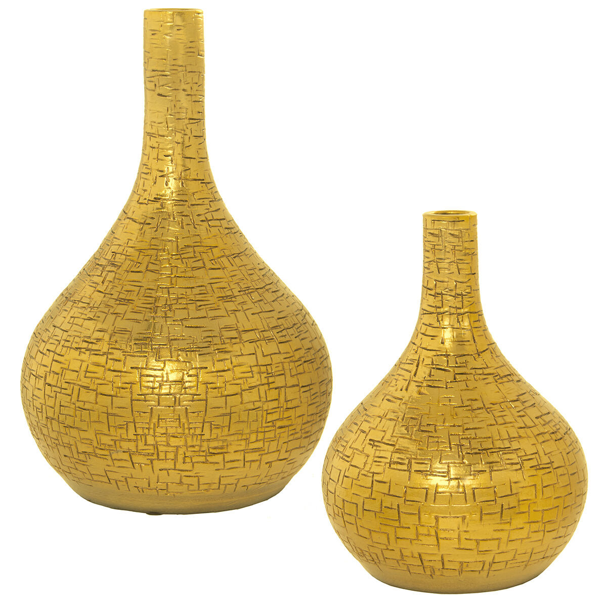 Set of 2 Vases Alexandra House Living Golden Ceramic 24 x 45 x 39 cm (2 Pieces) Alexandra House Living