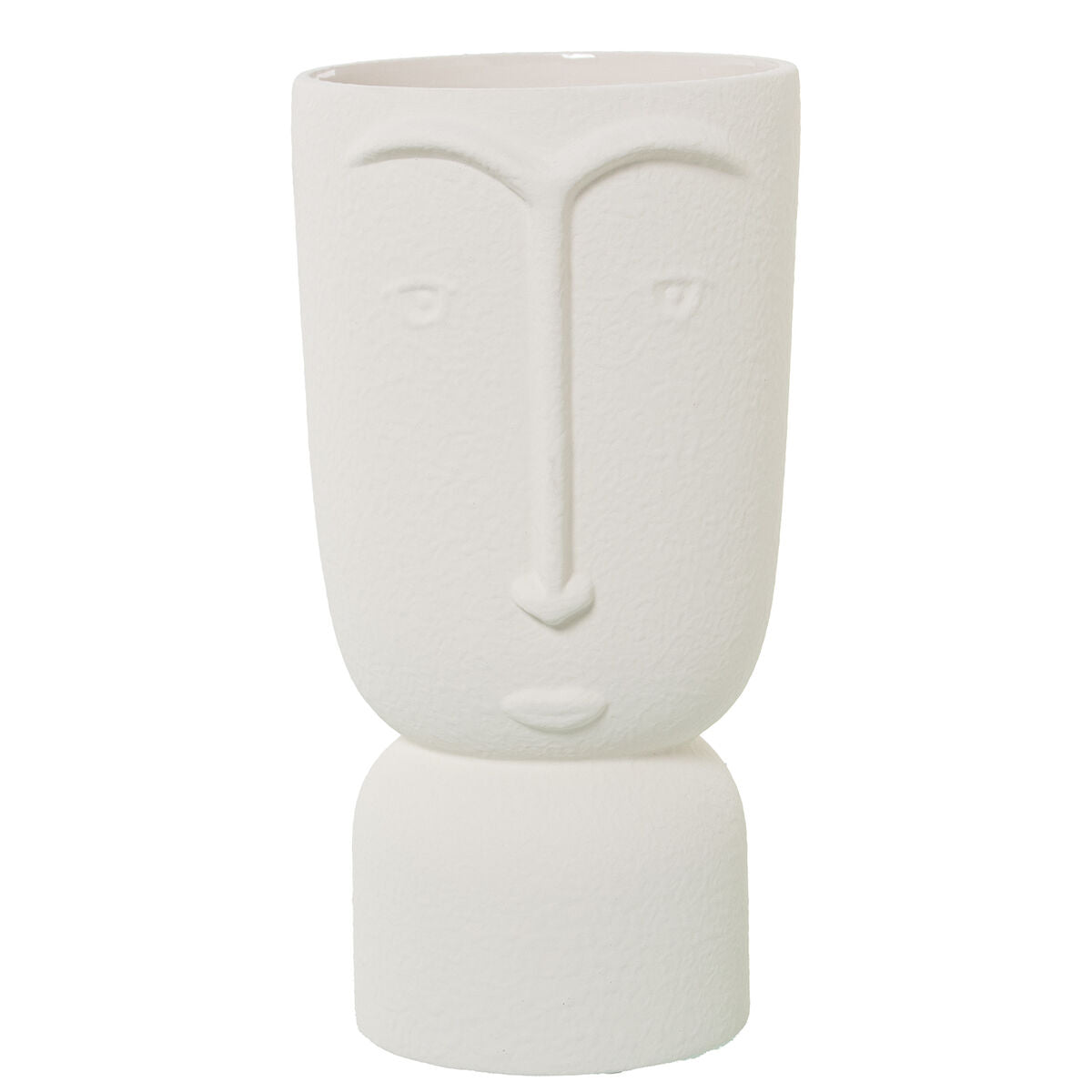 Vase Alexandra House Living Ecru Ceramic Face 16 x 16 x 27 cm Alexandra House Living