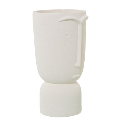 Vase Alexandra House Living Ecru Ceramic Face 16 x 16 x 27 cm Alexandra House Living