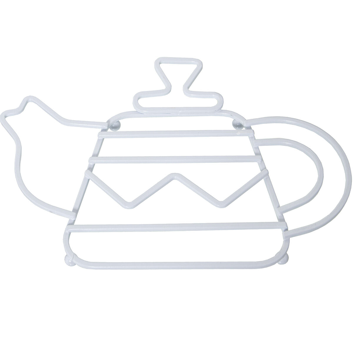 Table Mat Alexandra House Living White Metal Teapot 27 x 1 x 19 cm