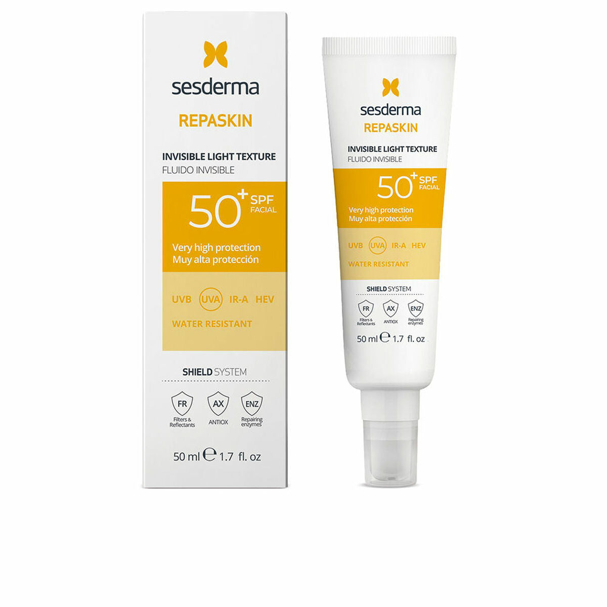 Facial Sun Cream Sesderma REPASKIN SPF 50+ 50 ml Fluid Invisible Sesderma