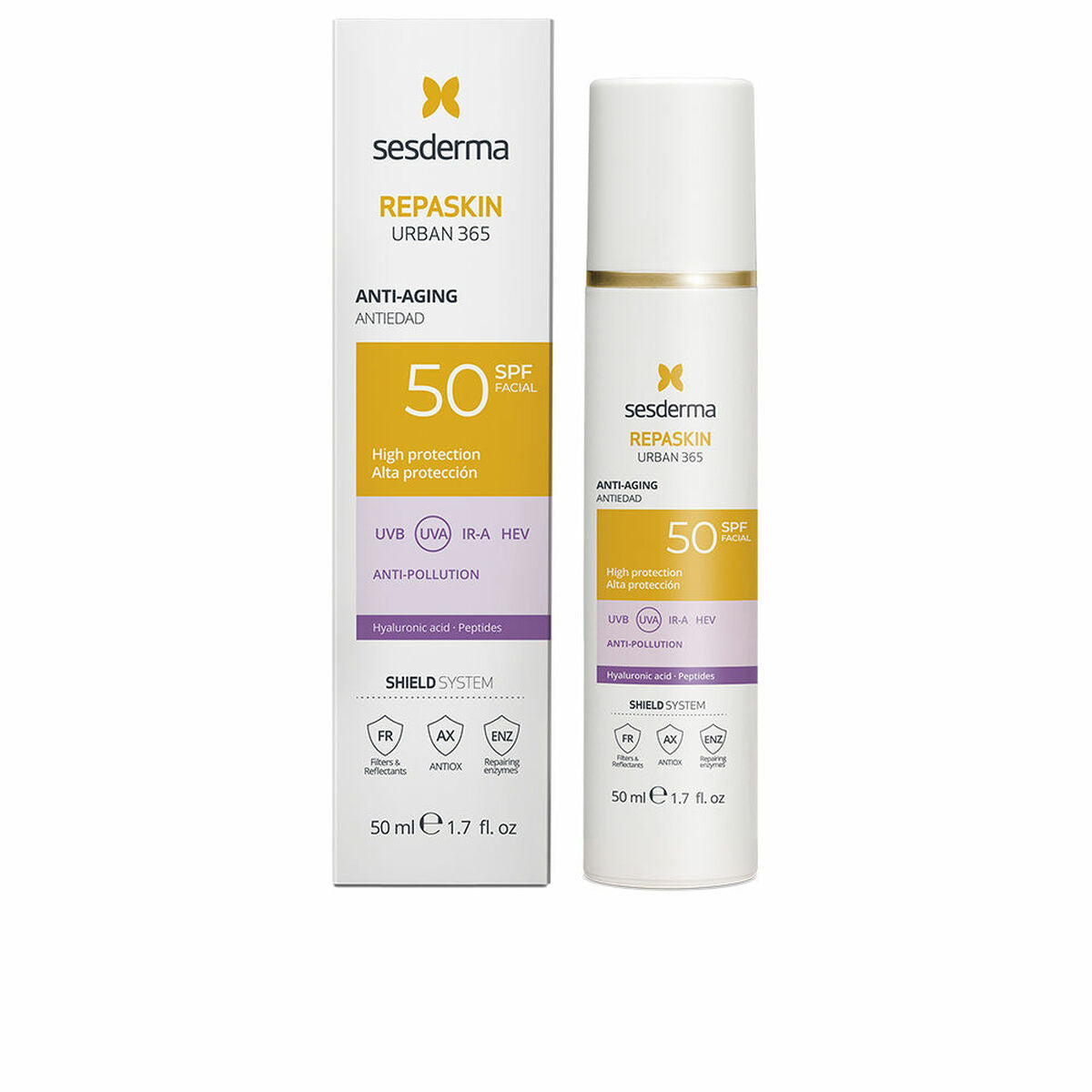 Facial Sun Cream Sesderma Repaskin Urban 365 Spf 50 50 ml Anti-ageing Anti-pollution Sesderma