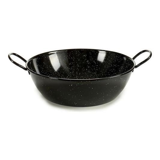 Deep Pan with Handles Black Enamelled Steel