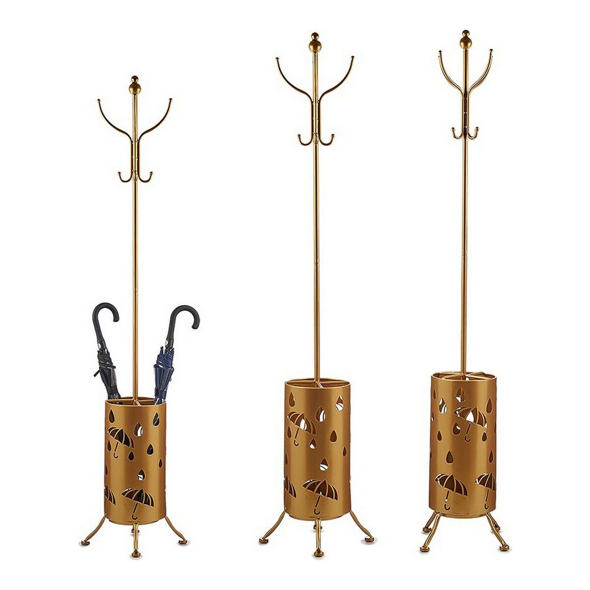 Coat rack Umbrella stand Golden Metal (44 x 185 x 44 cm) Gift Decor