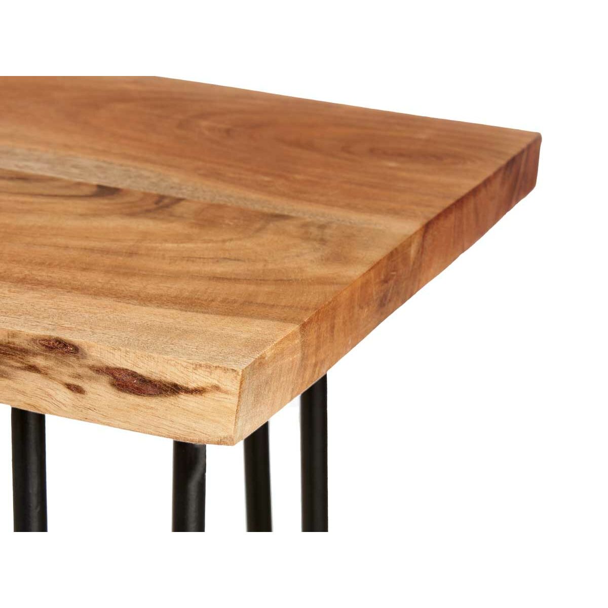 TV Table Live Edge 140 x 37 x 52 cm Brown Black Acacia