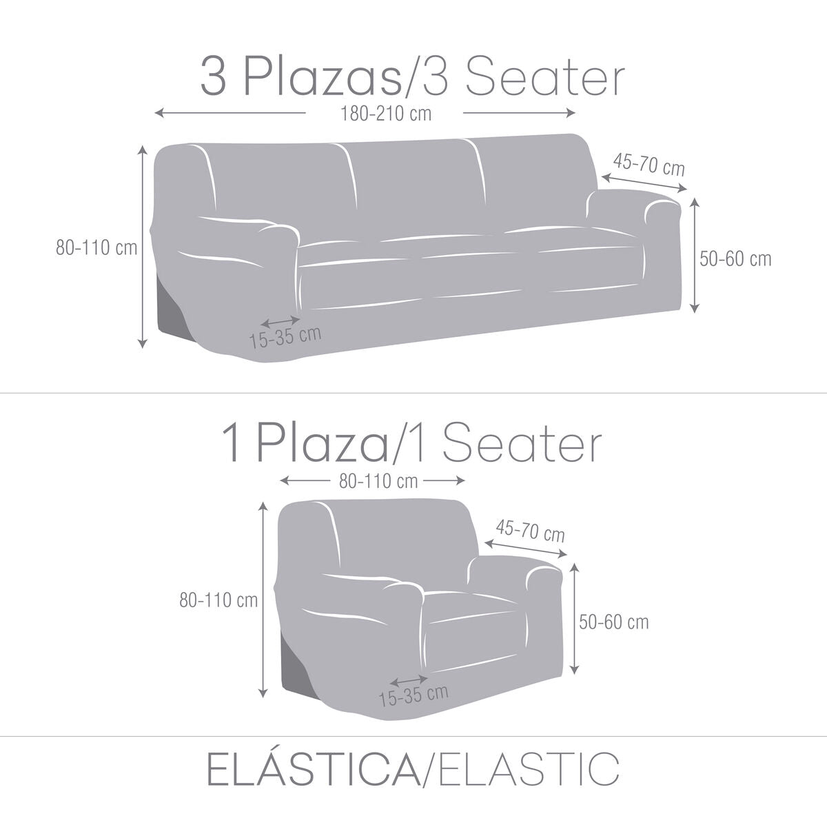 Sofa cover set Eysa ULISES Green 3 Pieces