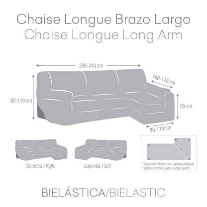 Left long arm chaise longue cover Eysa BRONX White 170 x 110 x 310 cm Eysa