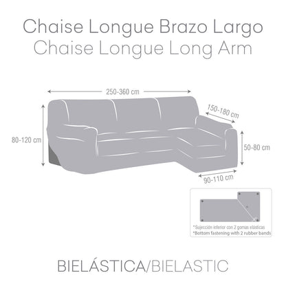 Right long arm chaise longue cover Eysa JAZ Blue 180 x 120 x 360 cm Eysa