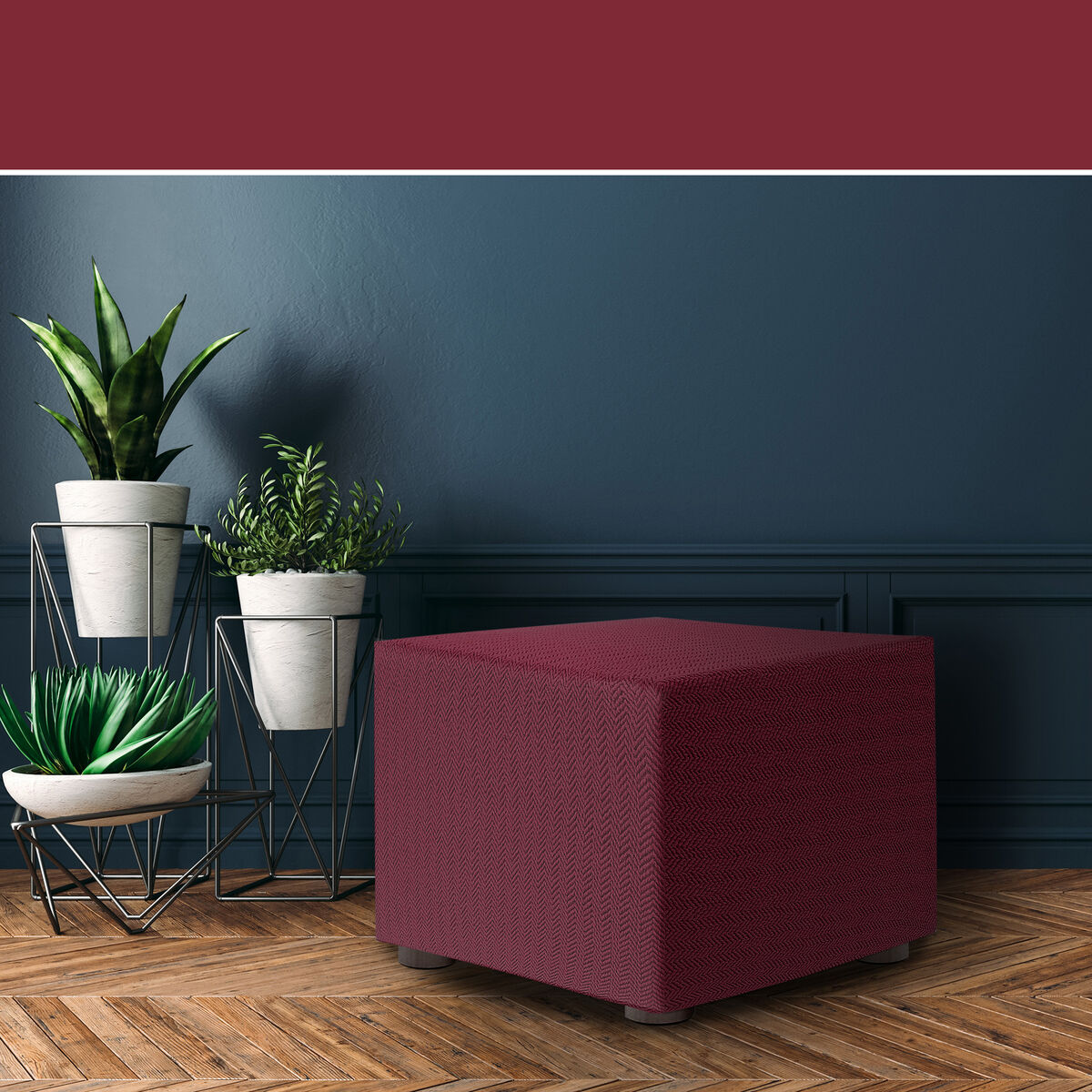 Pouffe cover Eysa JAZ Burgundy 65 x 65 x 65 cm Eysa