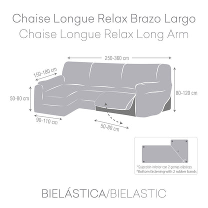 Left long arm chaise longue cover Eysa JAZ Brown 180 x 120 x 360 cm Eysa