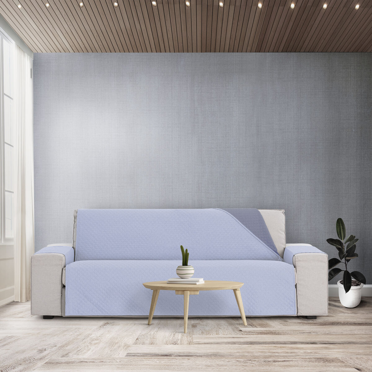 Sofa Cover Eysa SILVER Blue 100 x 110 x 155 cm Eysa