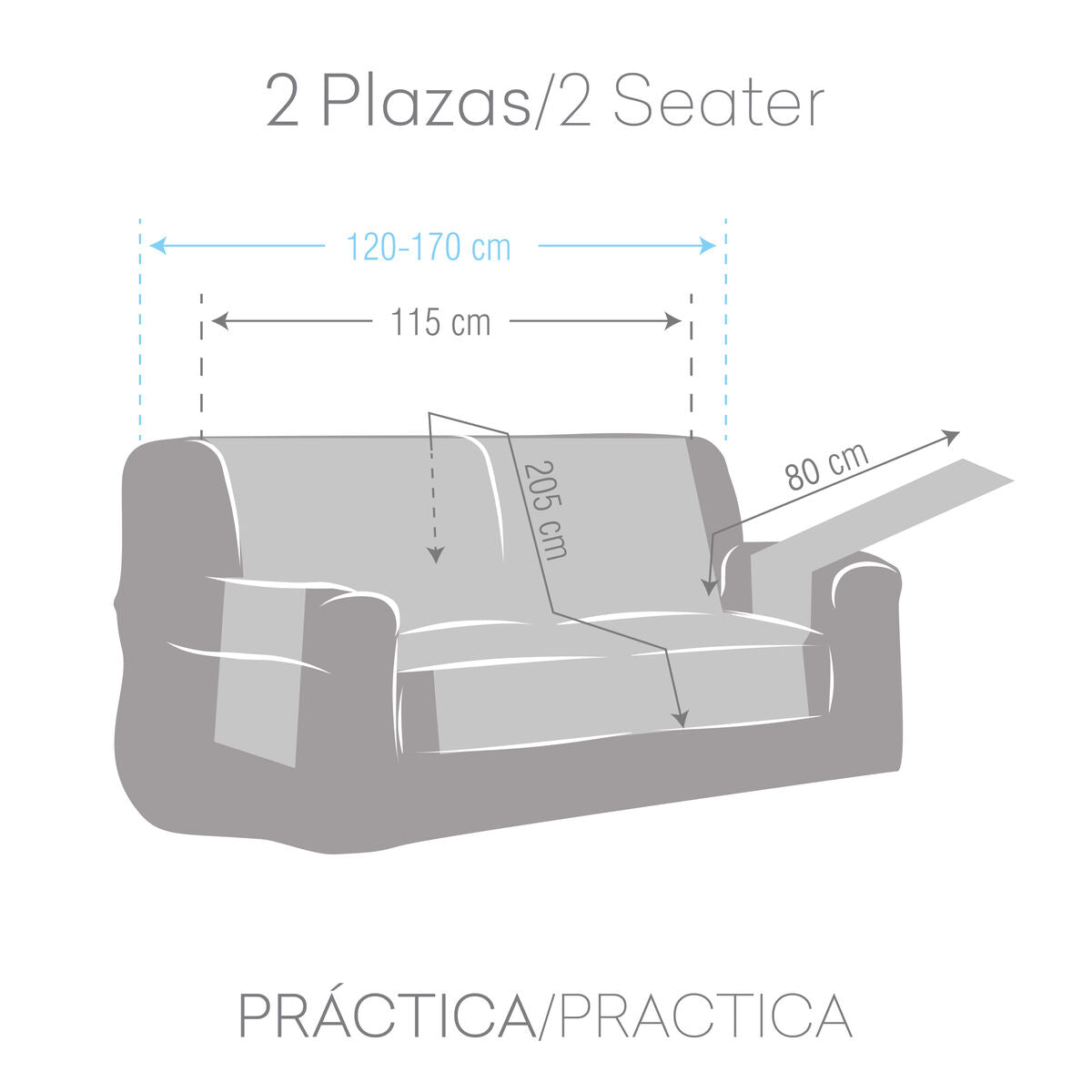 Sofa Cover Eysa NORUEGA Grey 100 x 110 x 115 cm Eysa