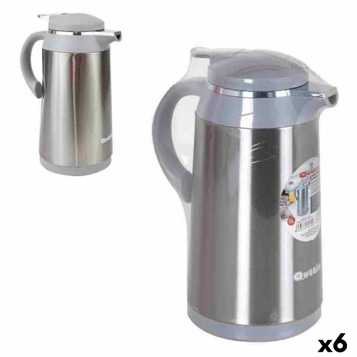 Thermal Jug Quttin (1 L) Steel 20 x 13 x 27 cm (6 Units) Quttin