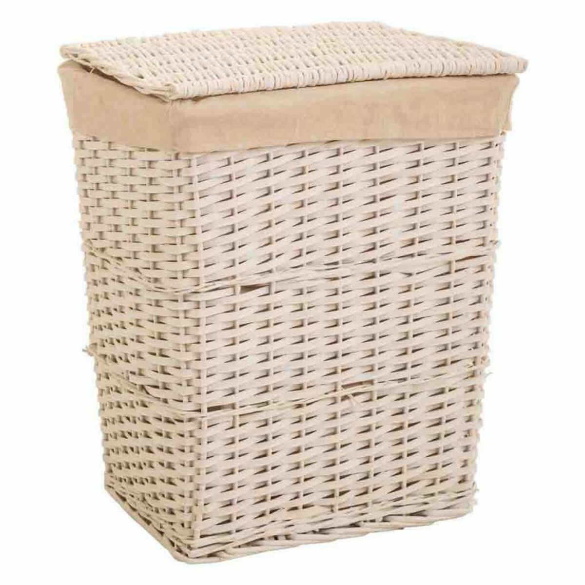 Set of Baskets Alexandra House Living White wicker Willow wood 3 Pieces