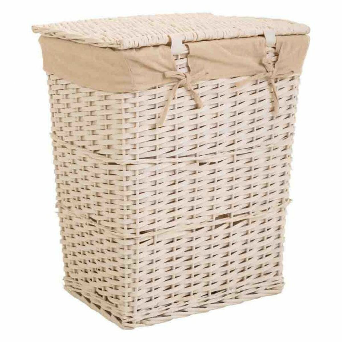 Set of Baskets Alexandra House Living White wicker Willow wood 3 Pieces