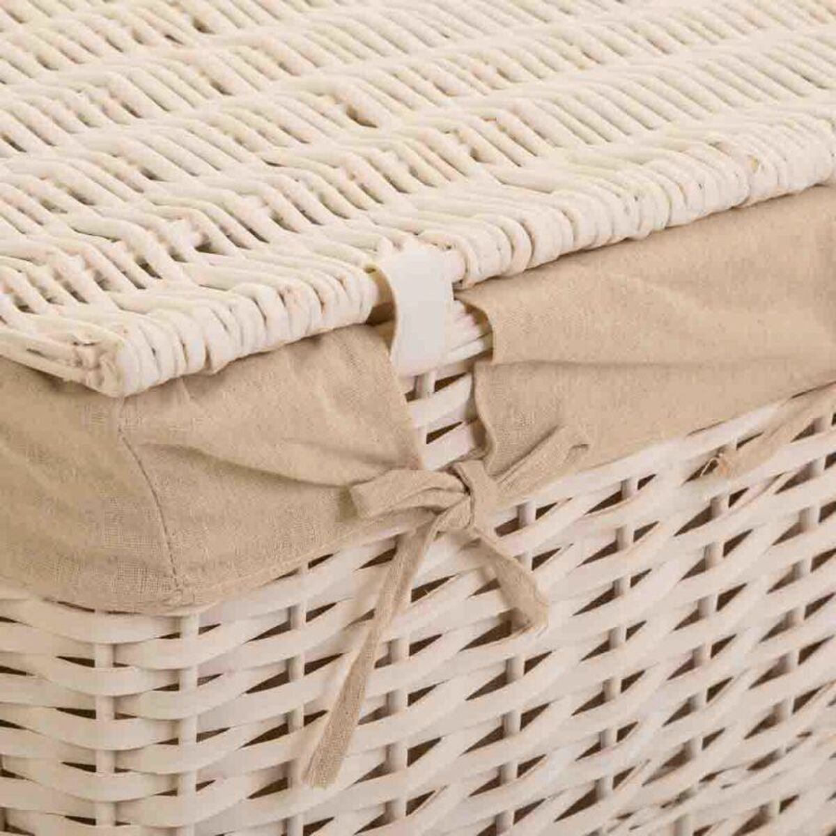 Set of Baskets Alexandra House Living White wicker Willow wood 3 Pieces