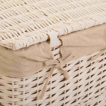 Set of Baskets Alexandra House Living White wicker Willow wood 3 Pieces