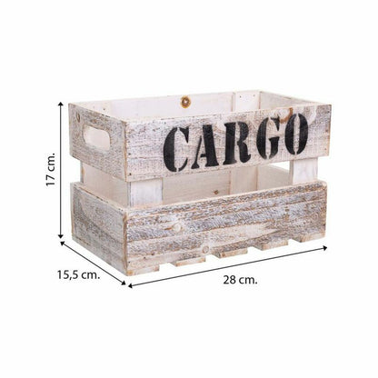 Storage boxes Alexandra House Living CARGO White Fir wood 24 x 19 x 38 cm 33 x 20 x 18 cm 28 x 15,5 x 17 cm 3 Pieces