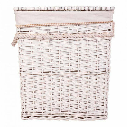 Set of Baskets Alexandra House Living White wicker Willow wood 41 x 63 x 55 cm 30 x 22 x 24 cm 3 Pieces