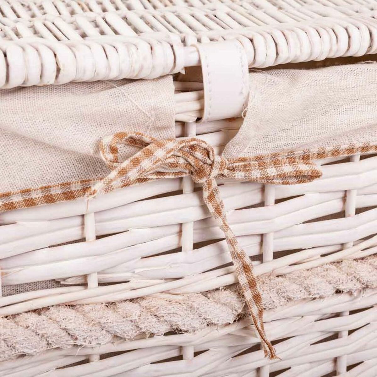 Set of Baskets Alexandra House Living White wicker Willow wood 41 x 63 x 55 cm 30 x 22 x 24 cm 3 Pieces