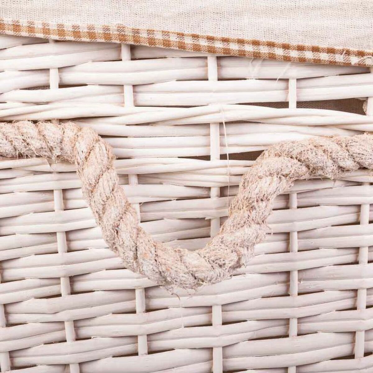 Set of Baskets Alexandra House Living White wicker Willow wood 41 x 63 x 55 cm 30 x 22 x 24 cm 3 Pieces