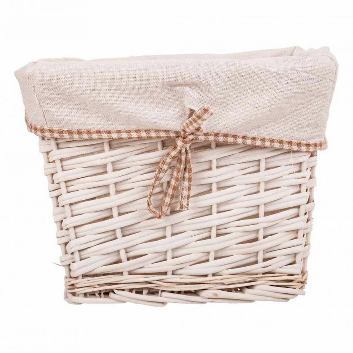 Set of Baskets Alexandra House Living White wicker Willow wood 41 x 63 x 55 cm 30 x 22 x 24 cm 3 Pieces