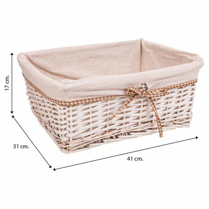 Set of Baskets Alexandra House Living White wicker Willow wood 3 Pieces