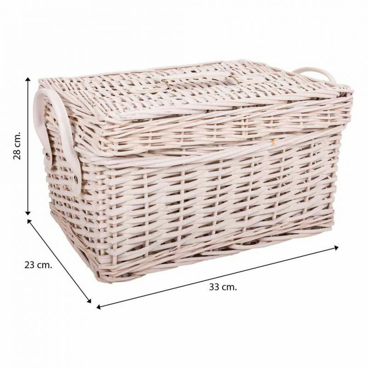 Storage boxes Alexandra House Living White wicker Willow wood 2 Pieces