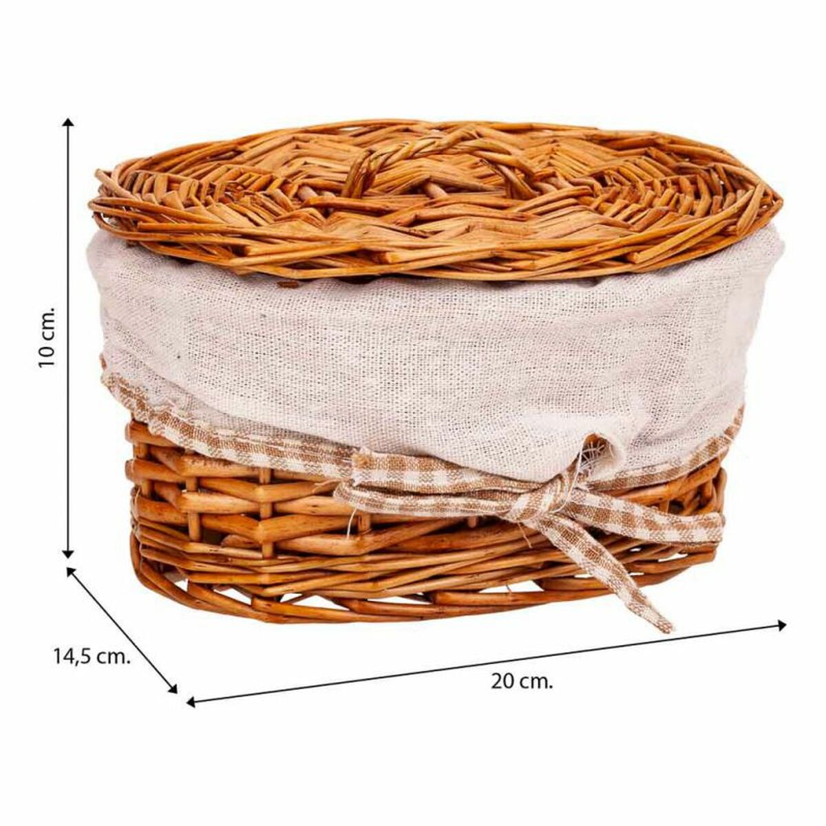 Storage boxes Alexandra House Living Natural wicker Willow wood 20 x 14 x 10 cm 23 x 14 x 30 cm 2 Pieces