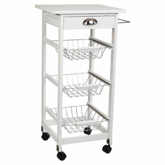 Kitchen Trolley Alexandra House Living White 37 x 82 x 40 cm