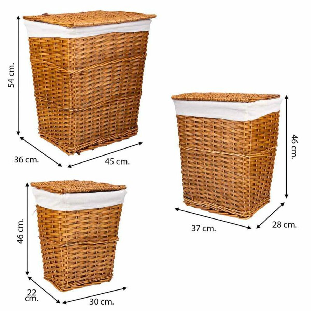 Set of Baskets Alexandra House Living Brown 3 Pieces