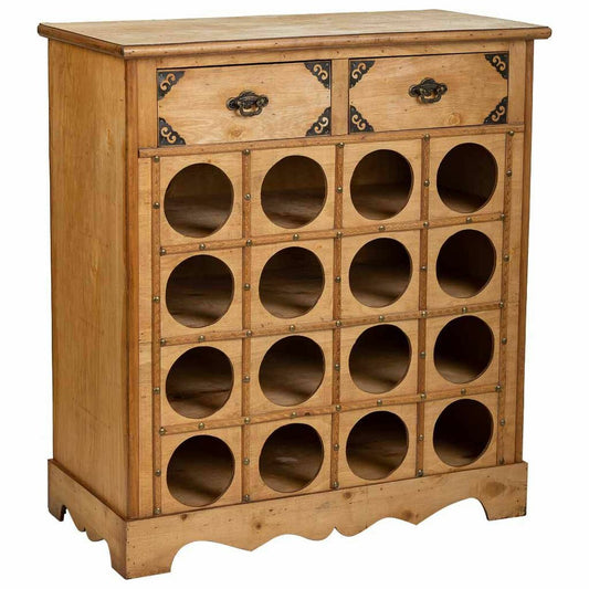 Bottle rack Alexandra House Living Brown Wood Metal 31 x 69 x 63 cm Furniture 2 drawers 16 bottles Alexandra House Living