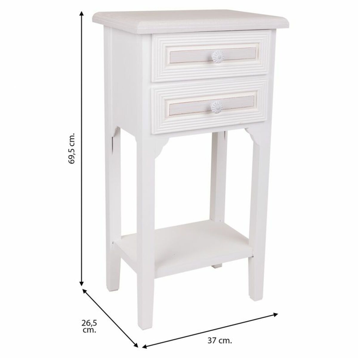 Nightstand Alexandra House Living White 26 x 69 x 37 cm