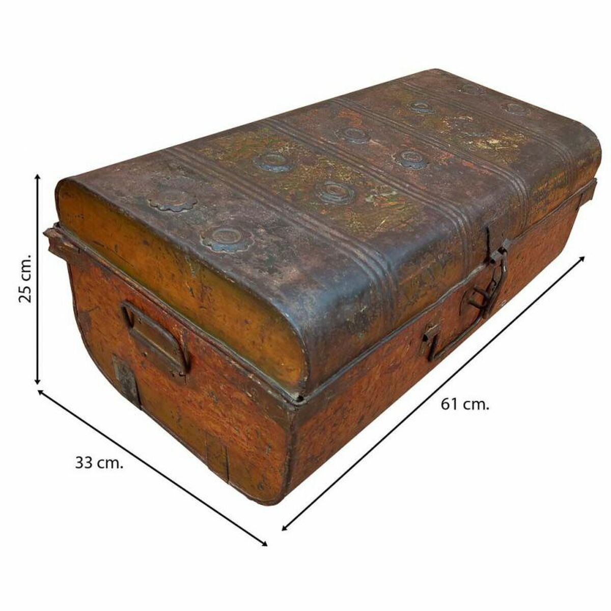 Decorative suitcase Alexandra House Living Brown Iron Traditional style 33 x 25 x 61 cm