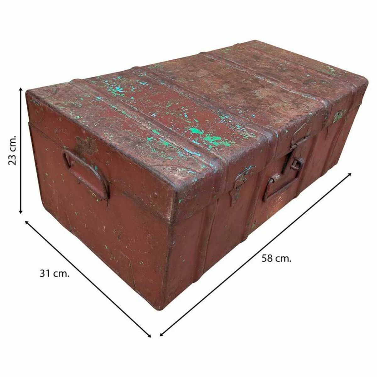 Decorative suitcase Alexandra House Living Brown Iron Traditional style 31 x 23 x 58 cm