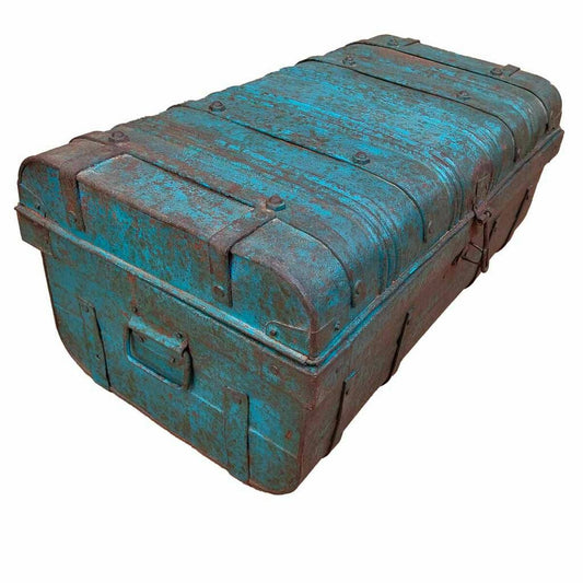 Decorative suitcase Alexandra House Living Blue Iron Traditional style 36 x 19 x 66 cm