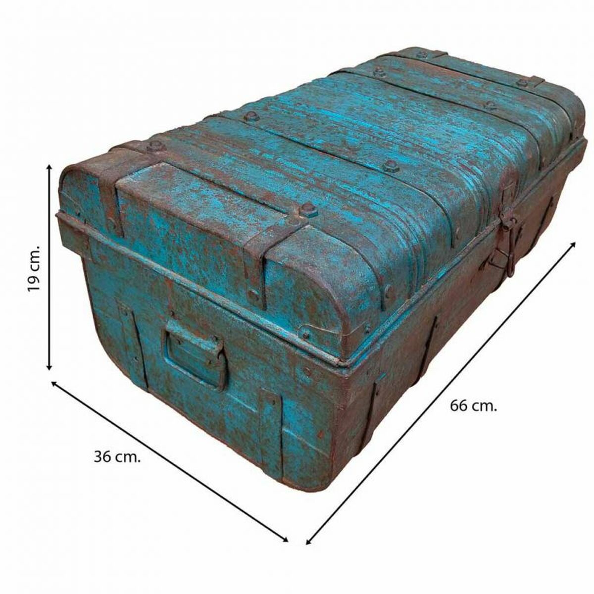 Decorative suitcase Alexandra House Living Blue Iron Traditional style 36 x 19 x 66 cm