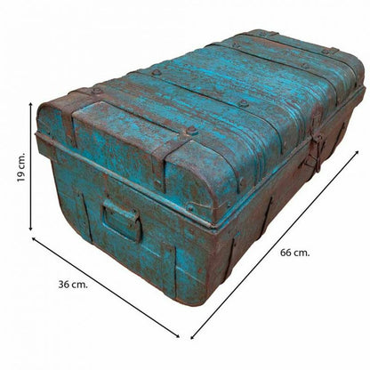 Decorative suitcase Alexandra House Living Blue Iron Traditional style 36 x 19 x 66 cm