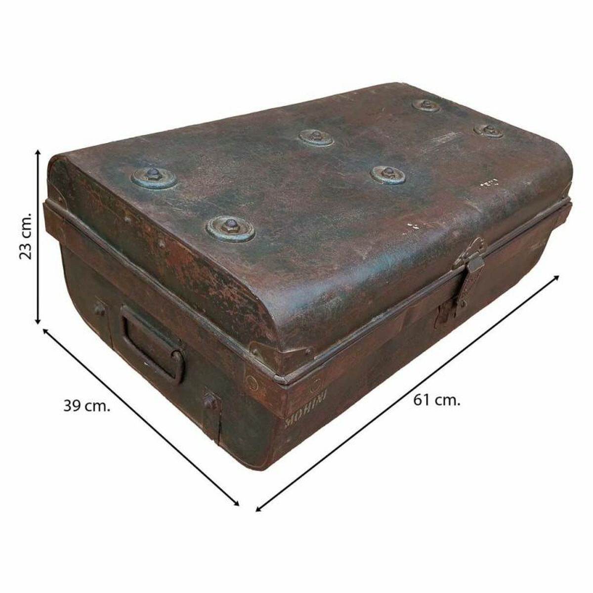 Decorative suitcase Alexandra House Living Brown Iron Traditional style 39 x 23 x 61 cm