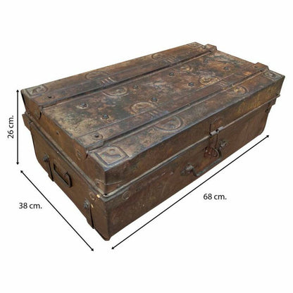 Decorative suitcase Alexandra House Living Brown Iron Traditional style 38 x 26 x 68 cm