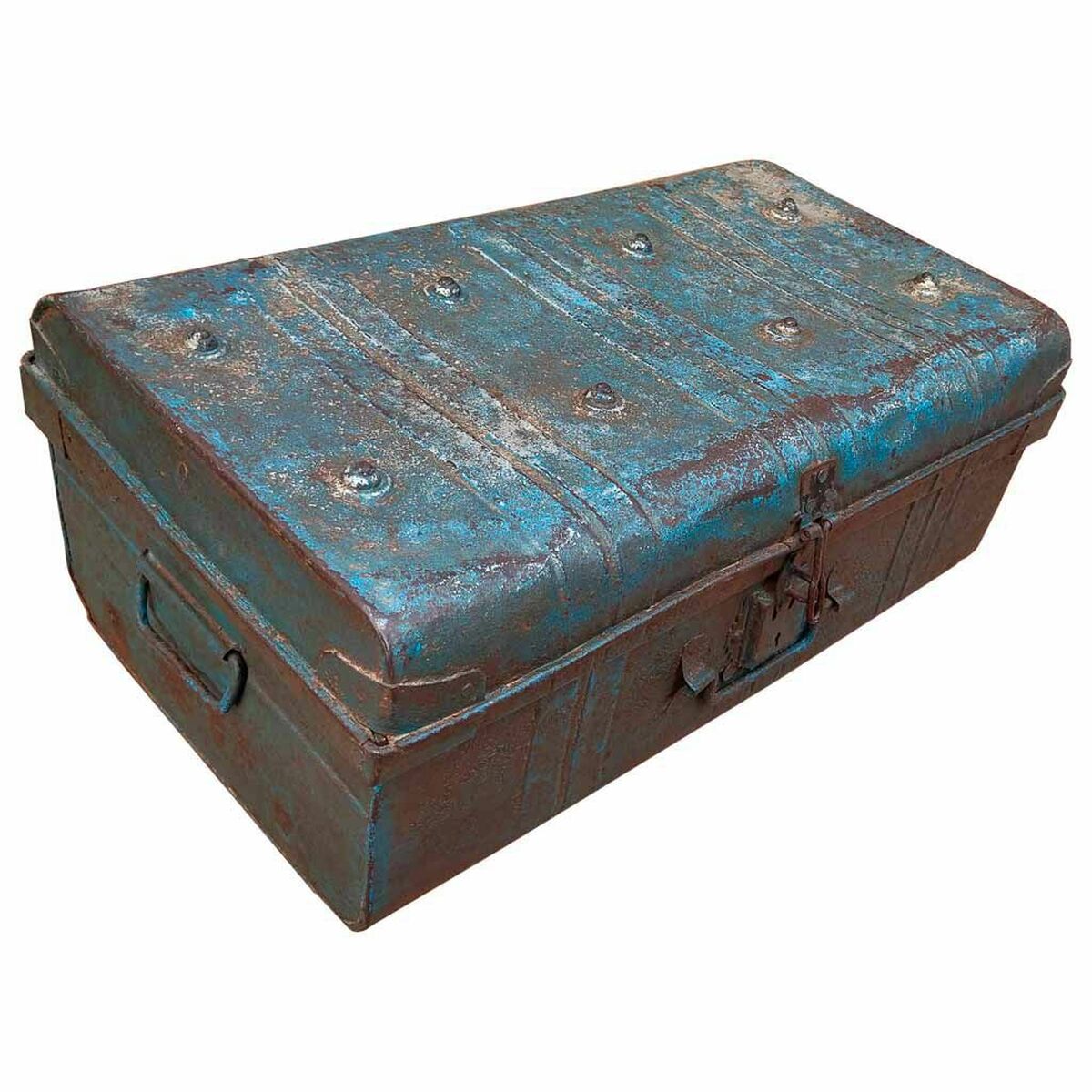 Decorative suitcase Alexandra House Living Blue Iron Traditional style 35 x 24 x 61 cm