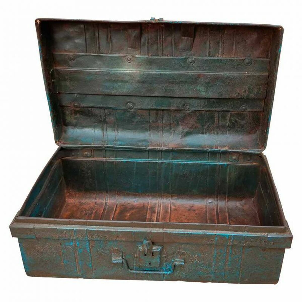 Decorative suitcase Alexandra House Living Blue Iron Traditional style 35 x 24 x 61 cm