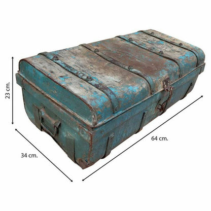 Decorative suitcase Alexandra House Living Blue Iron Traditional style 34 x 23 x 64 cm