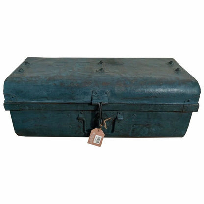 Decorative suitcase Alexandra House Living Blue Iron Traditional style 33 x 25 x 66 cm